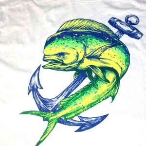 NWT West Marine Mahi-Mahi Anchor Graphic Tee - Size XXL|Nautical Style | Coastal